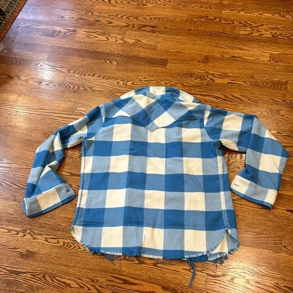 Aviator Nation Blue and White Plaid Button Down Shirt - Picture 6 of 7